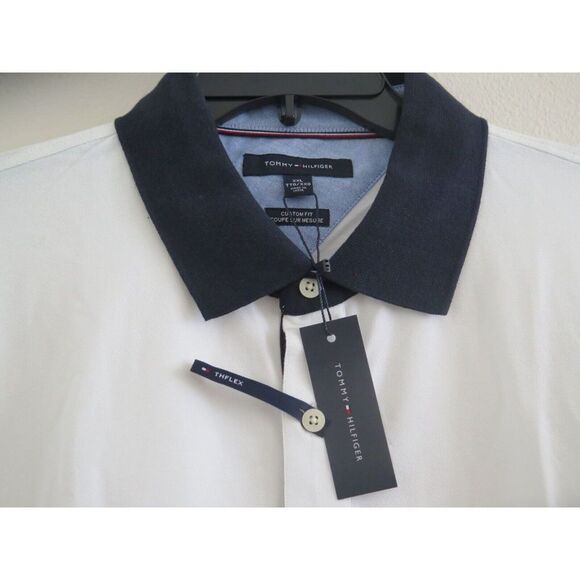 Tommy Hilfiger 78J4775 110 Mens Sz 2XL Tommy White Baldwin Short Sleeve Polo $98 - Picture 3 of 8